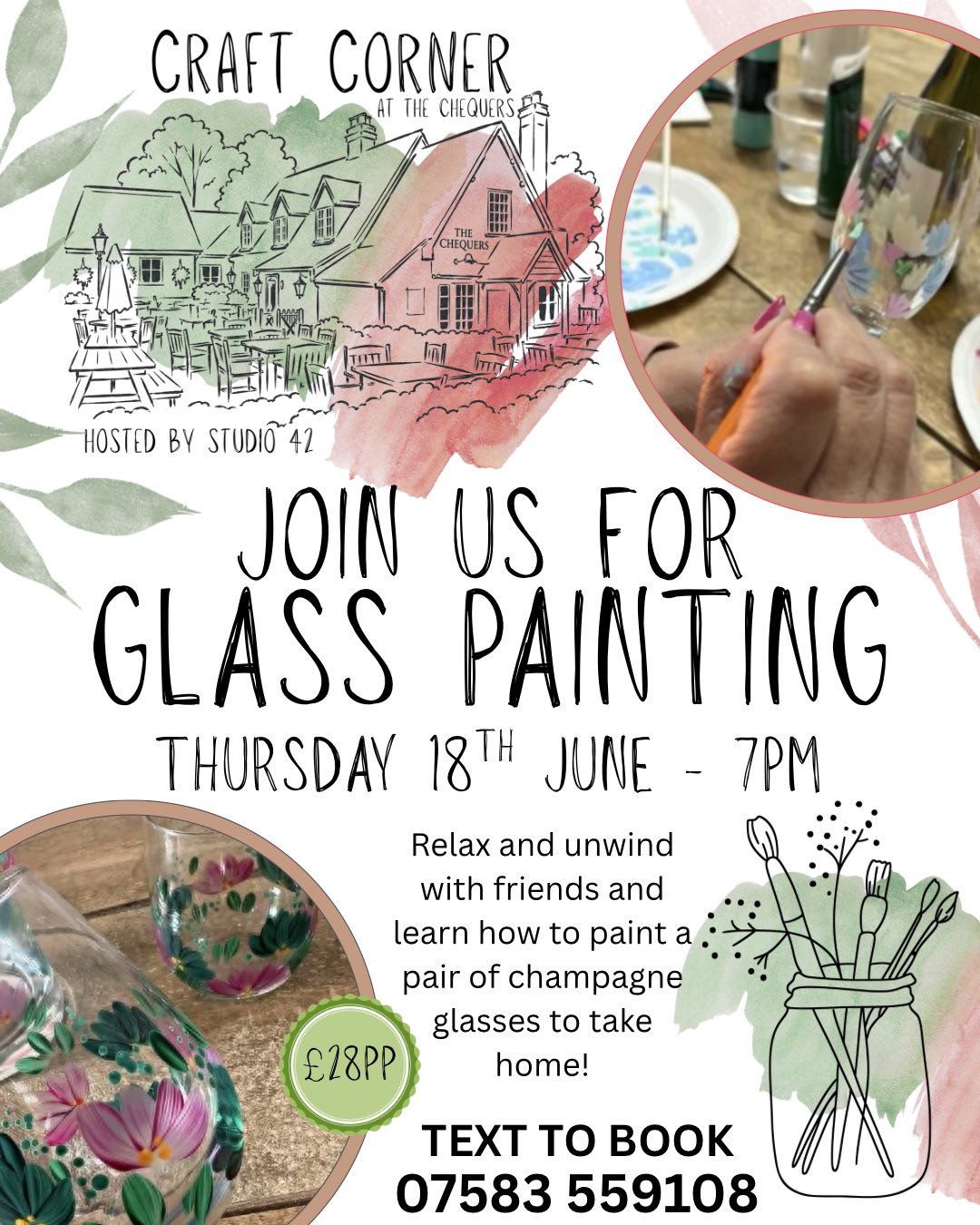 Glass Painting @ The Chequers Pub, Bragbury End